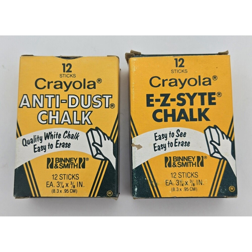 Vintage Crayola Chalk EZ Syte Anti Dust Boxes School Supply Lot